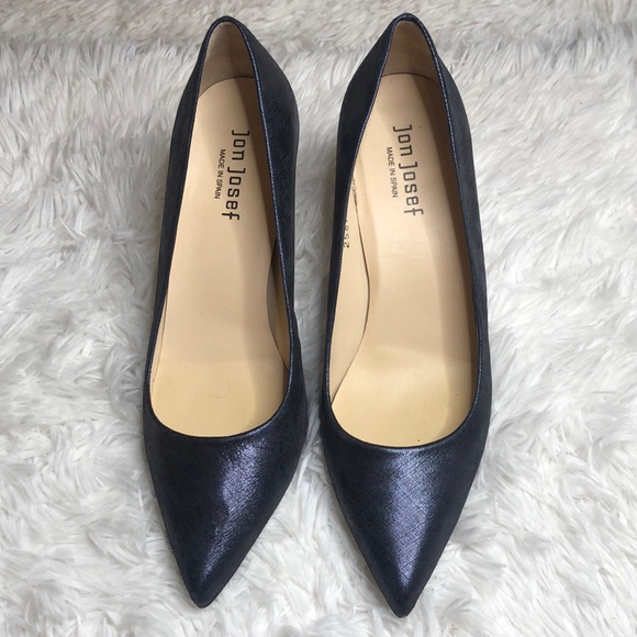 Jon Josef Blue Pumps Heels Textured Pointed Toe 9.5 - Picture 4 of 9